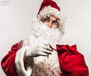 Puzle Santa Claus feliz com os presentes de Natal