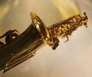 Puzle Sax ou saxofone, instrumento musical do vento
