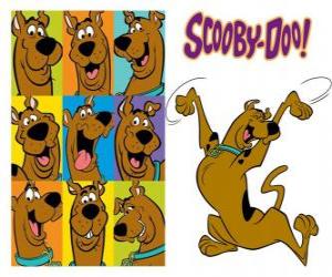 Puzle Scooby-Doo, o cão da raça Dogue alemão ou cachorro dinamarquês, que fala mais famoso e herói de muitas aventuras
