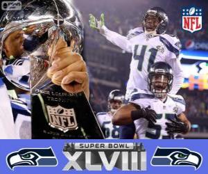 Puzle Seattle Seahawks, campeões Super Bowl 2014