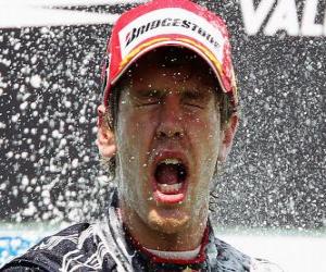 Puzle Sebastian Vettel celebra sua vitória em Valência Grande Prémio da Europa (2010)