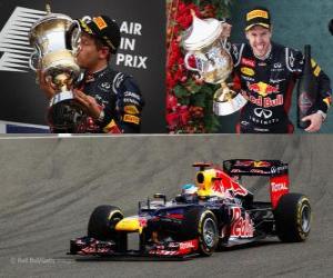 Puzle Sebastian Vettel comemora a vitória no Grande Prêmio do Bahrain (2012)