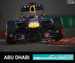 Puzle Sebastian Vettel comemora sua vitória no Grande Prêmio de Abu Dhabi 2013