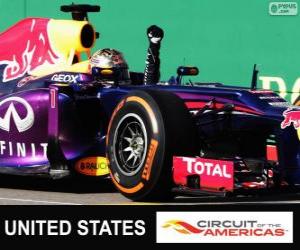 Puzle Sebastian Vettel comemora sua vitória no Grande Prêmio de Estados Unidos 2013