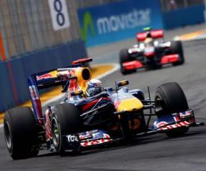 Puzle Sebastian Vettel - Red Bull - Valência 2010