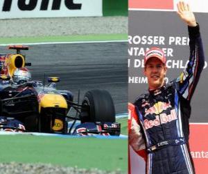 Puzle Sebastian Vettel - Red Bull - Hockenheim, Grande Prêmio da Alemanha (2010) (3 classificados)