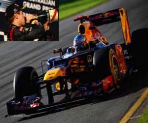 Puzle Sebastian Vettel - Red Bull - Melbourne, grande prêmio da Austrália (2012) (2º lugar)