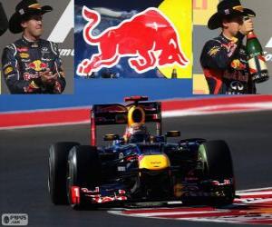 Puzle Sebastian Vettel - Red Bull - Grand Prix dos Estados Unidos 2012, 2º classificado