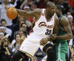 Puzle Shaquille O neal jogando um jogo de basquete