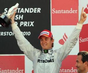 Puzle Silverstone Nico Rosberg - GP Mercedes - 2010 (terceiro classificado)