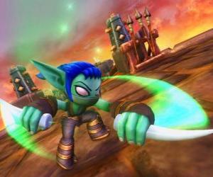 Puzle Skylander Stealth Elf, a guerreira ninja. Skylanders Vida