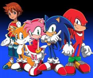 Puzle Sonic e outros personagens de jogos de vídeo Sonic