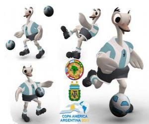 Puzle Suri mascote da Copa América, Argentina 2011, uma ema comum, também é chamado de American Ostrich