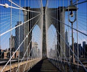 Puzle Suspensão ponte sobre o rio, Nova Iorque