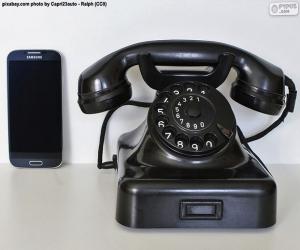 Puzle Telefone velho contra o telefone móvel