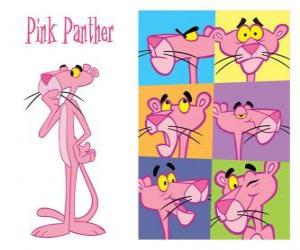 Puzle The Pink Panther ou A Pantera cor-de-rosa, uma elegante pantera antropomórfica como estrela de divertidas aventuras 