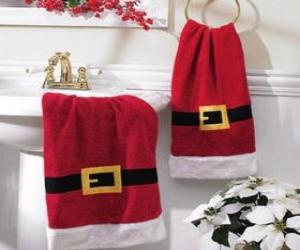 Puzle Toalhas de banho decorada com Papai Noel