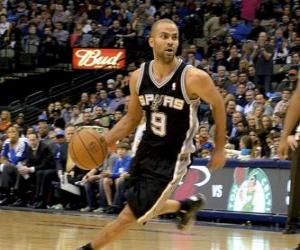 Puzle Tony Parker jogando um jogo de basquete