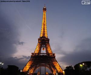 Puzle Torre Eiffel à noite