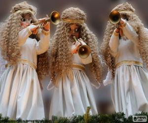 Puzle Três anjos tocando trombeta