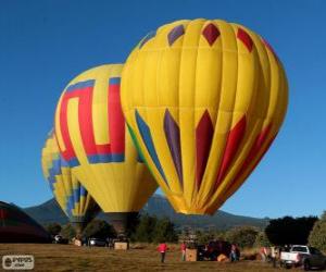 Puzle Três balões prontos para voar