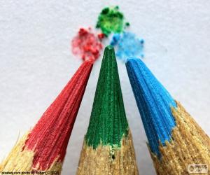 Puzle Três lápis de cores