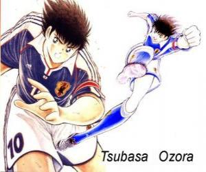 Puzle Tsubasa Ozora é Captain Tsubasa, o capitão do time de futebol japonês