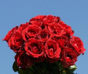 Puzle Um buquê de rosas agradável para a mãe