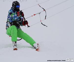 Puzle Um snowkiter em ação