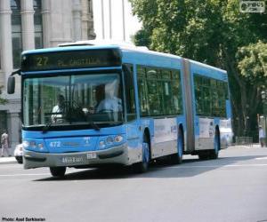 Puzle Um ônibus articulado de dois módulos