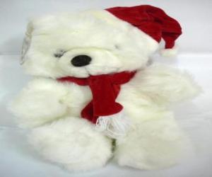 Puzle Ursinho de pelúcia com lenço e chapéu de Papai Noel