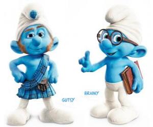 Puzle Valente e Gênio, personagens do filme Os Smurfs