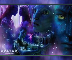 Puzle Várias fotos de Jake e na'vi avatar Neytiri