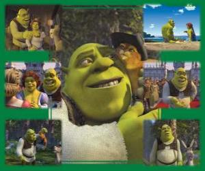 Puzle Várias fotos de Shrek