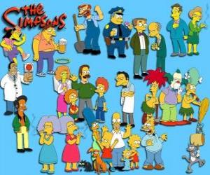 Puzle Vários personagens de Os Simpsons