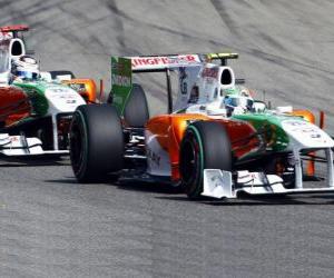 Puzle Vitantonio Liuzzi e Adrian Sutil - Force India - Monza 2010