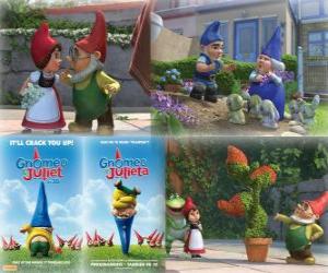 Puzle Várias fotos de Gnomeo e Julieta