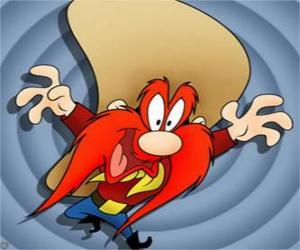 Puzle Yosemite Sam ou Eufrazino Puxa-Briga, o cowboy da Looney Tunes