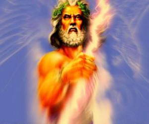Puzle Zeus, o deus grego do céu e os trovões e rei dos deuses olímpicos