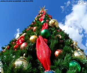 Puzle Árvore de Natal com bolas de Natal