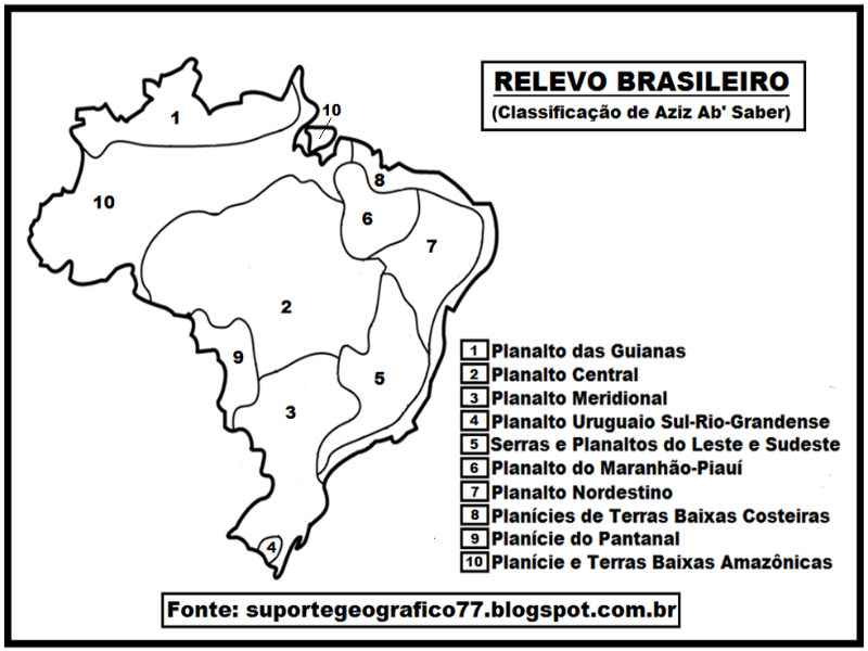 mapa relevo brasileiro puzzle