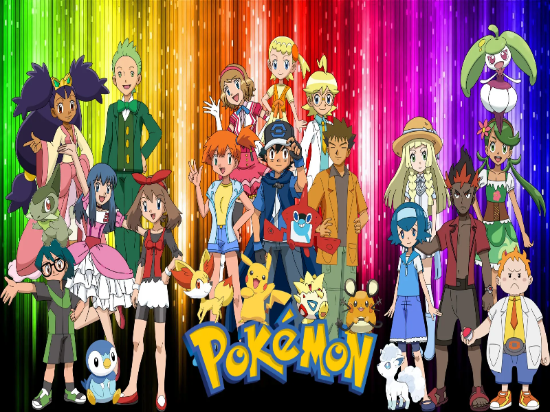 Vários personagens do anime Pokémon. puzzle