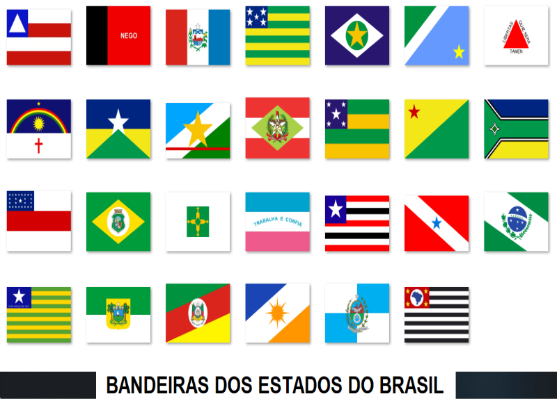 Bandeiras de todos os estados brasileiros + o Distrito Federal. puzzle