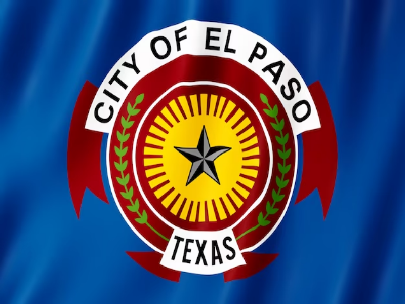 Puzzle da bandeira da cidade de El Paso. puzzle